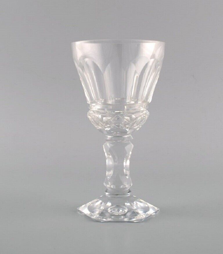 Baccarat France Seven Art Deco white wine glasses in crystal glass