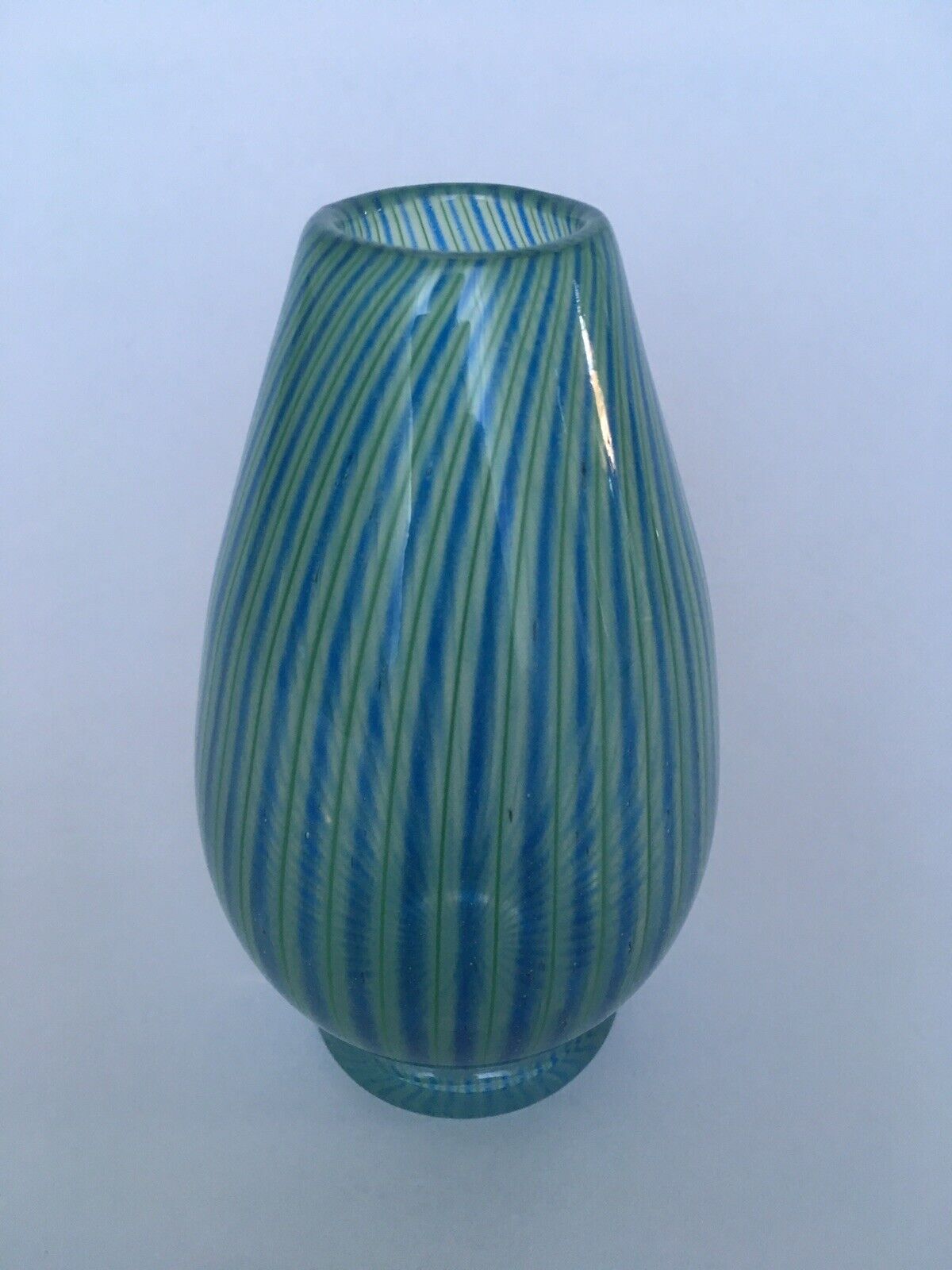 Vicke Lindstrand Colora Unik (Unique) green blue Vase Kosta MCM Sweden