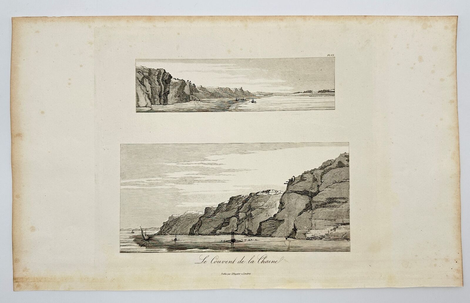 Antique Print - Dominique Vivant Denon - View of Shore With Rocks - Egypt - F3