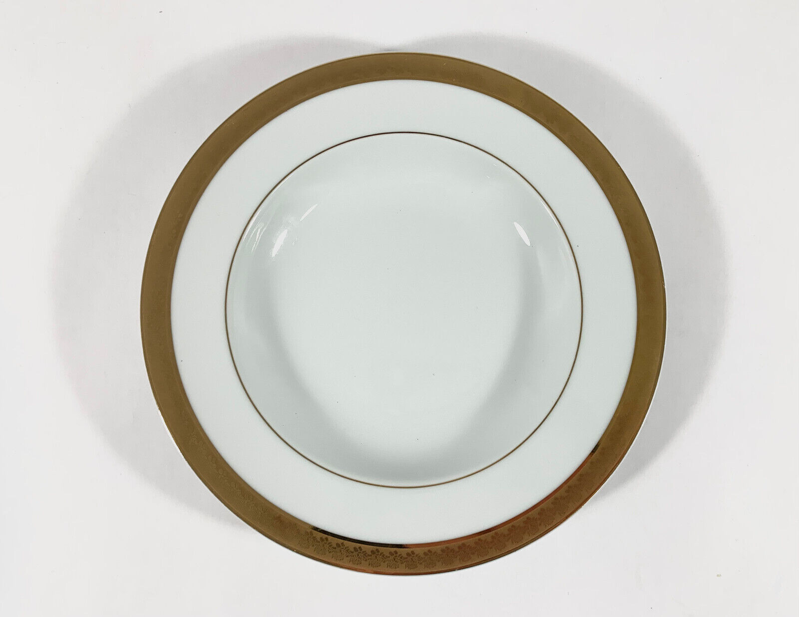 4x Bernardaud Rhapsody Limoge Gold Rim Deep Plates Soup Pasta Bowls Plates 22 cm