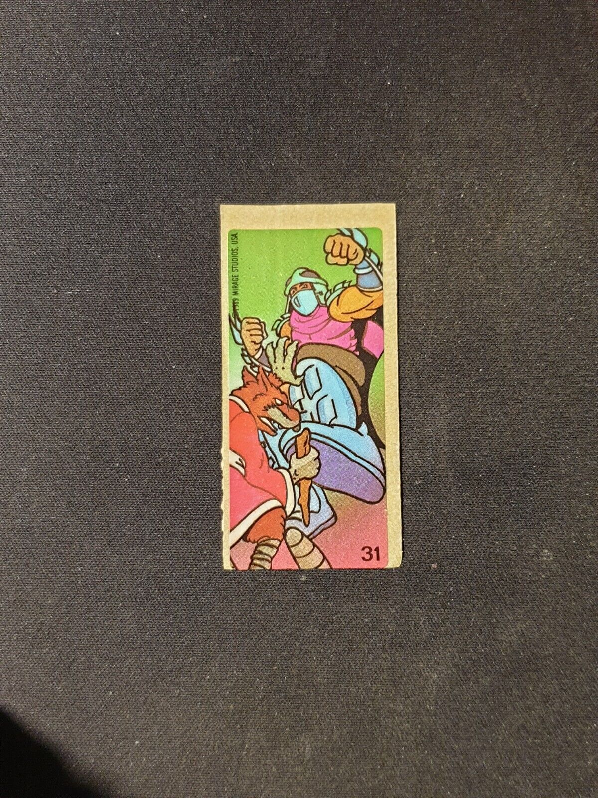 1989 TEENAGE MUTANT NINJA TURTLES Mirage Studios BUBBLE GUM Sticker No 31