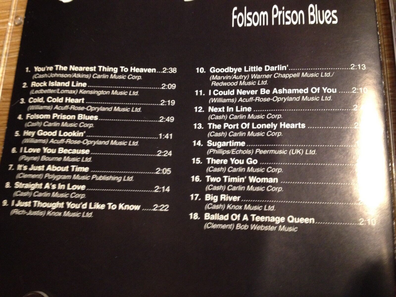 JOHNNY CASH "FOLSOM PRISON BLUES" 1993 CD 18 TRACKS SUCCESS RECORDS DENMARK OOP*