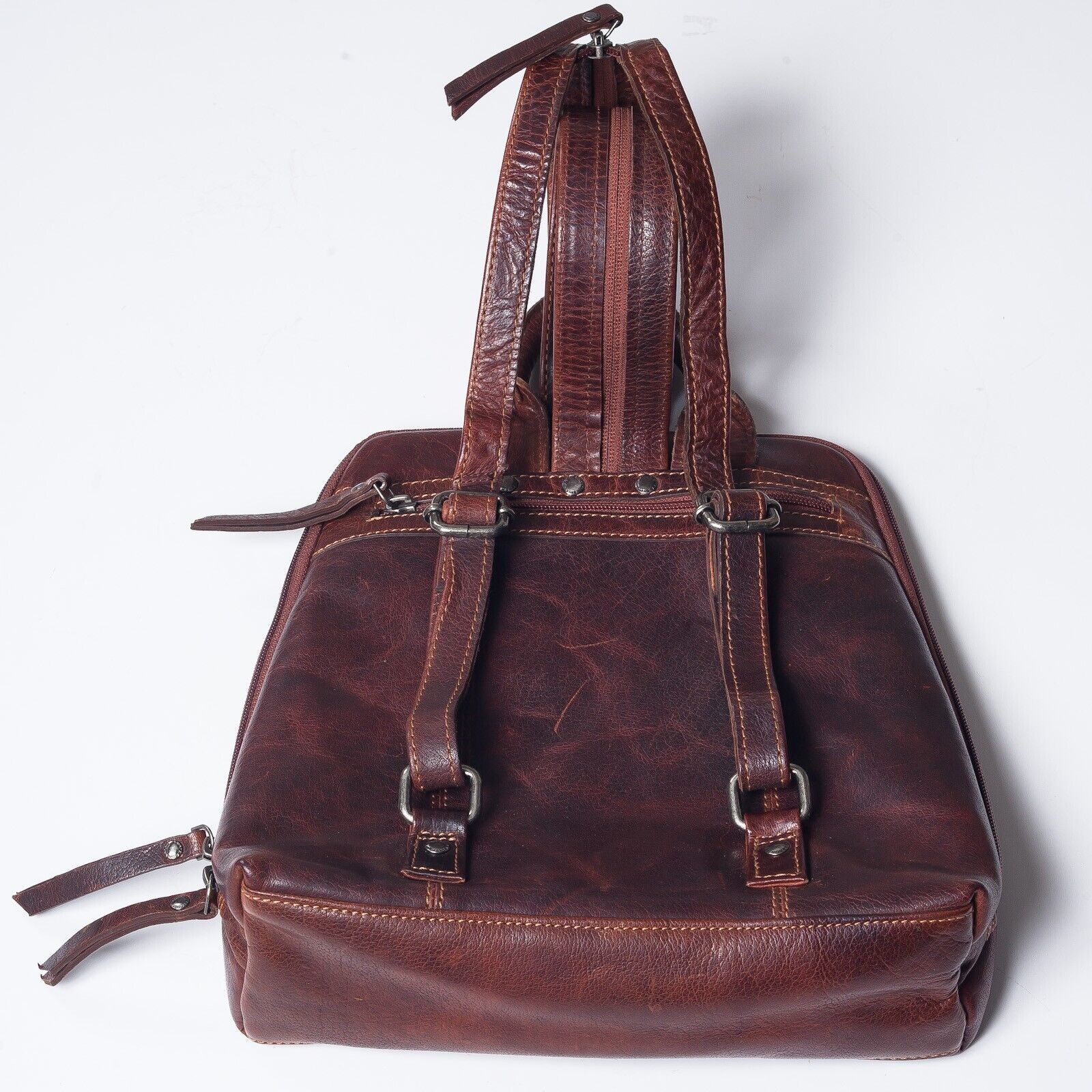 SPIKES  SPARROW Brown Leather Mini Backpack