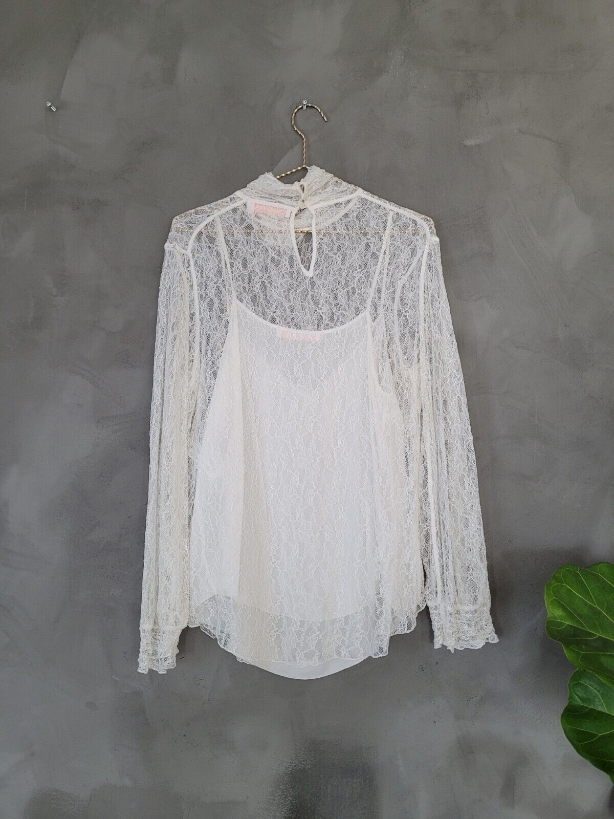 **See By Chloe** White Lace Turtleneck Sheer Blouse Sz 40