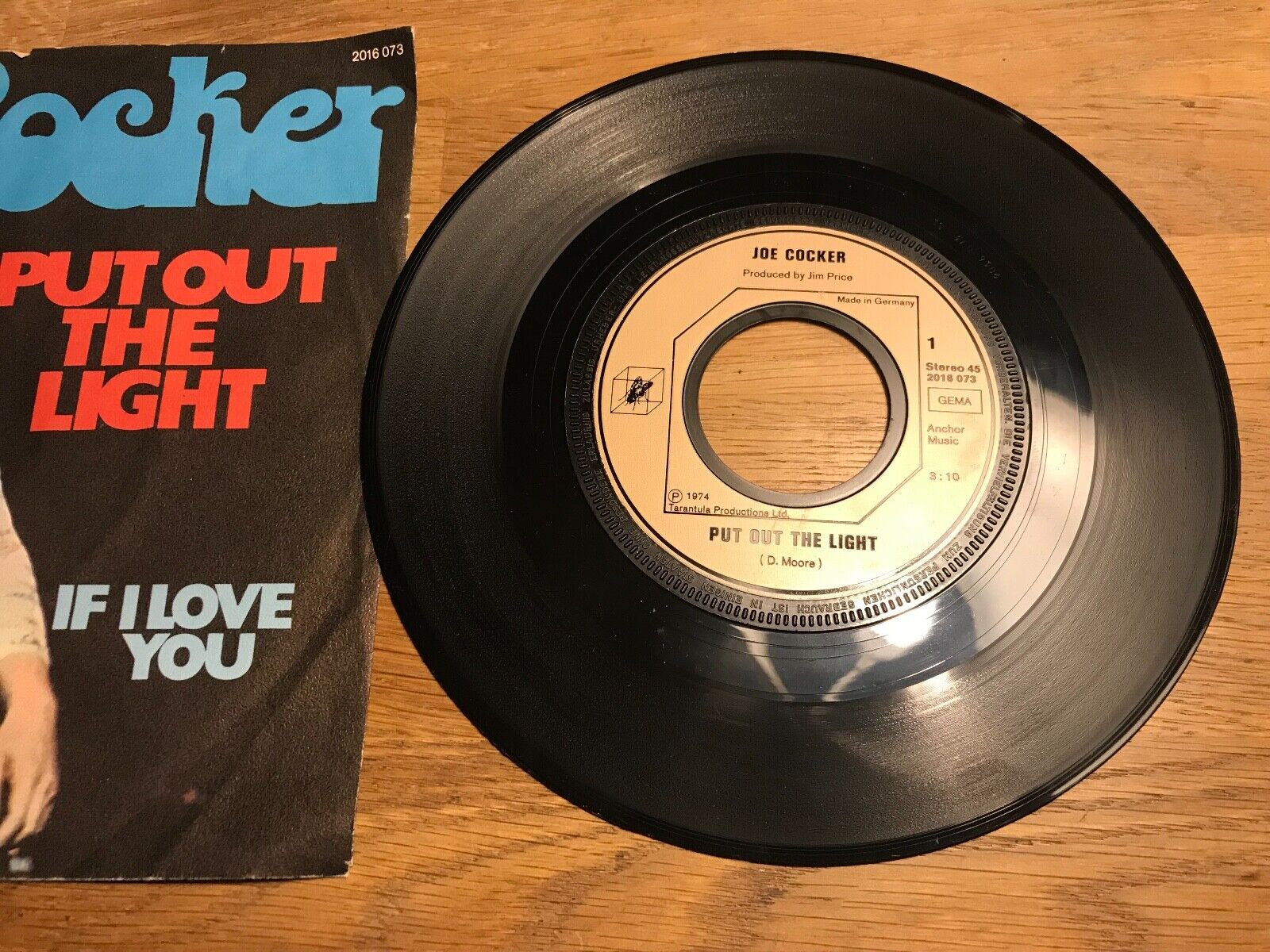 JOE COCKER "PUT OUT THE LIGHT/IF I LOVE YOU" 1974 GERMAN PRESSING OUT OF PRINT**