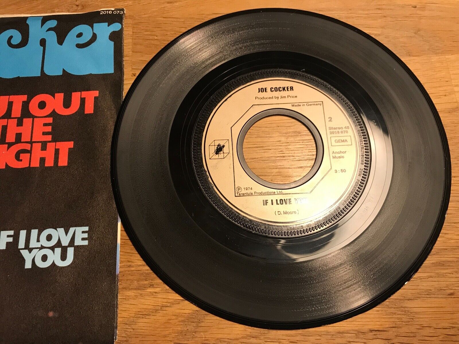 JOE COCKER "PUT OUT THE LIGHT/IF I LOVE YOU" 1974 GERMAN PRESSING OUT OF PRINT**