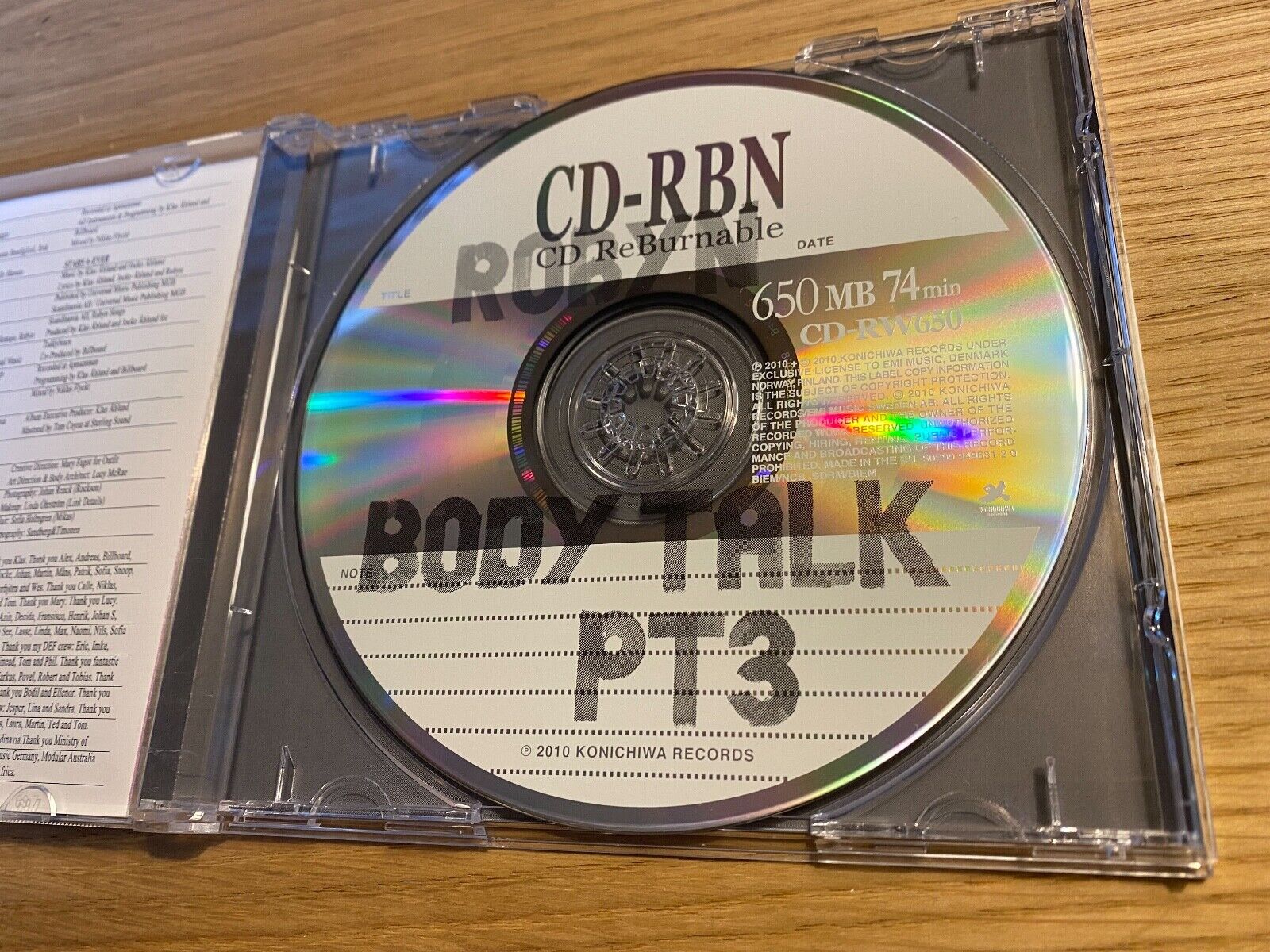 ROBYN "BODY TALK PT 3" 5 TRACK CD ALBUM SWEDEN KONICHIWA RECORDS 2010 NORDIC CD