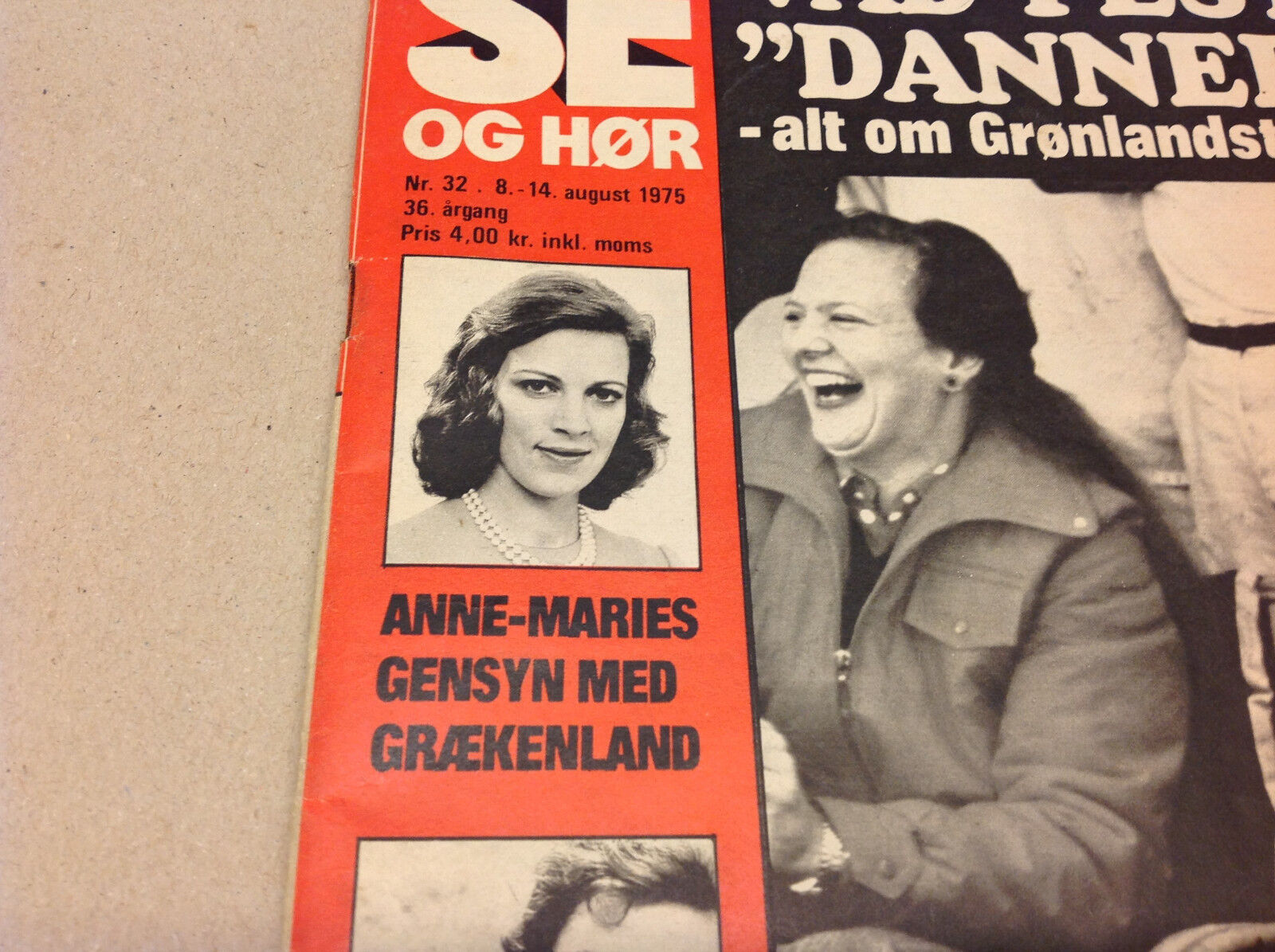 QUEEN ANNE-MARIE GREECE KING CONSTANTINE II COVER VINTAGE Danish Magazine 1976