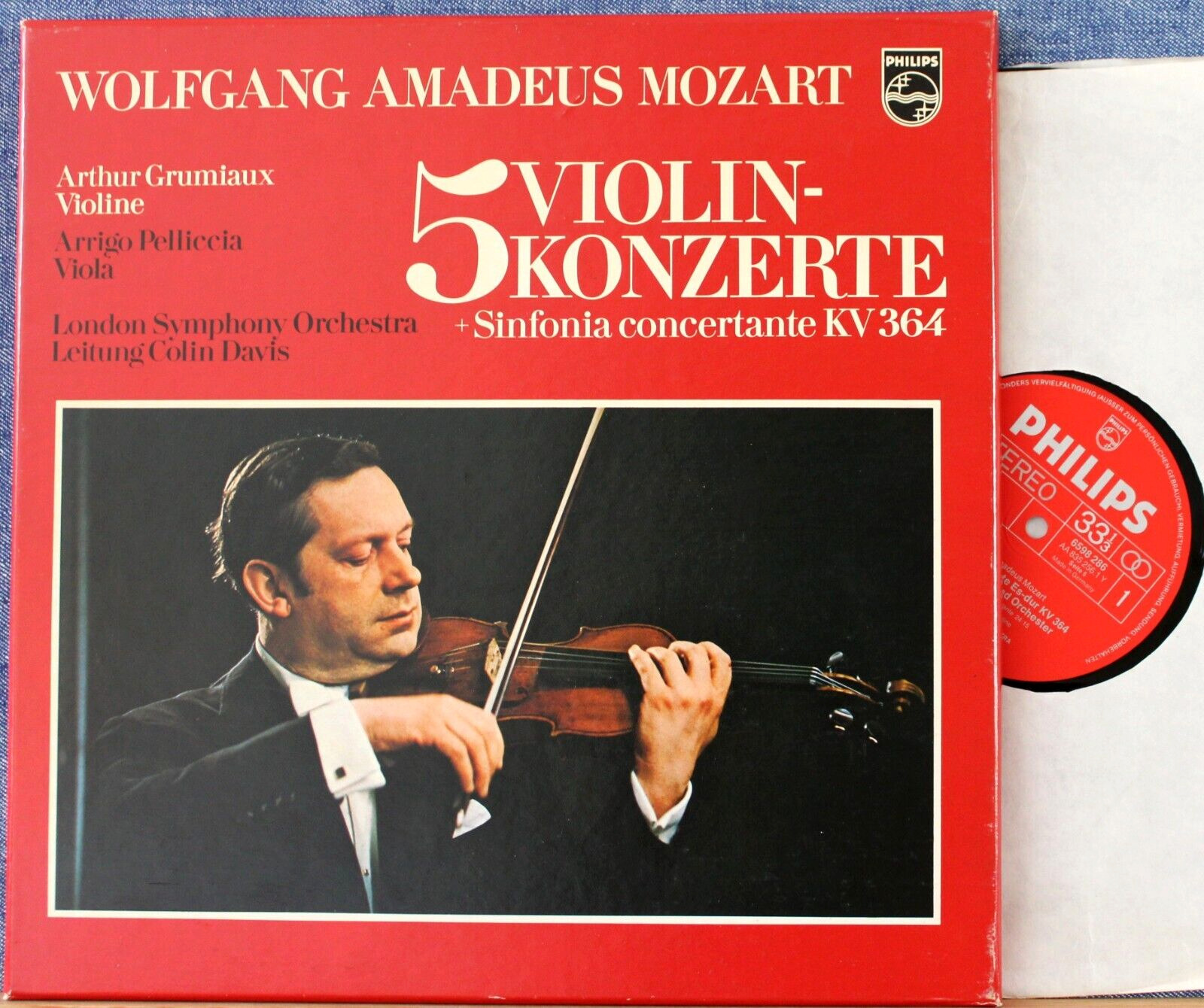 Grumiaux; Davis Mozart (5 violin concertos; etc)  Philips 6747 308 (3) Box NM