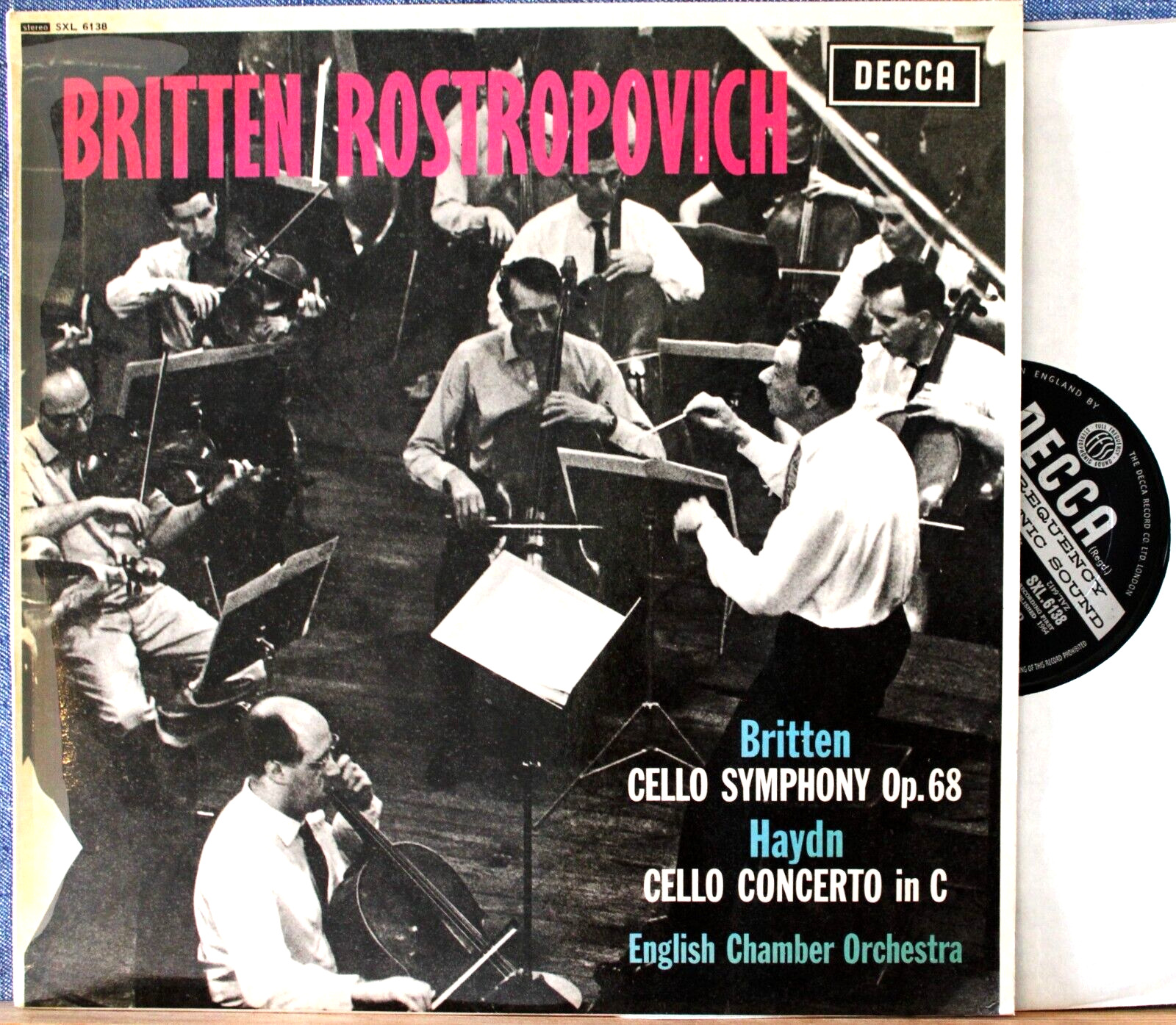 Rostropovich; Britten Britten + Haydn (Cello concertos) Decca SXL 6138 wb NM