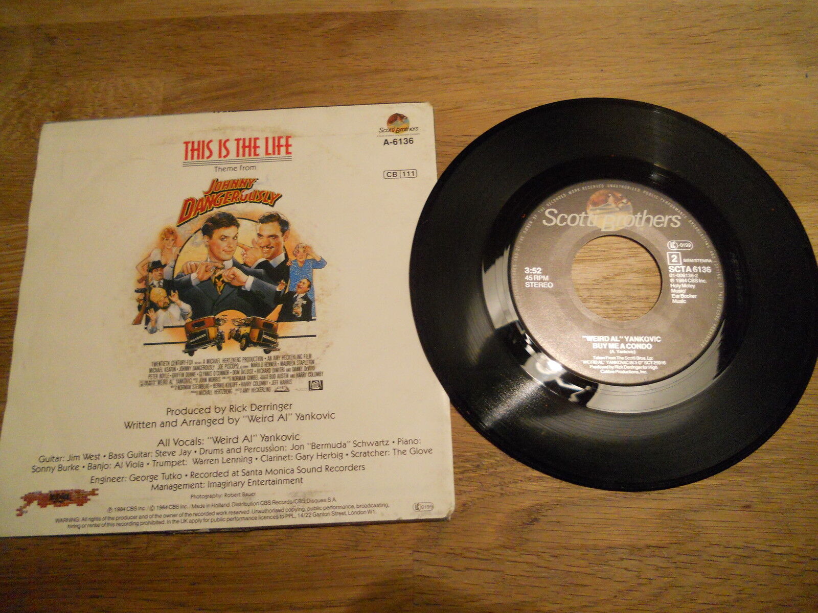 WIERD AL YANKOVIC THIS IS THE LIFE / BUY ME A CONDO 7 INCH SINGLE 1984 PROMOTION