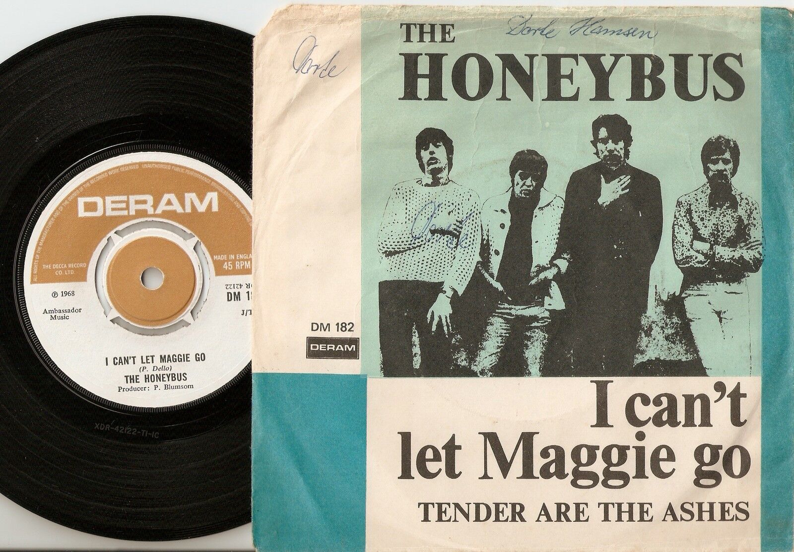 THE HONEYBUS I CANT LET MAGGIE GO DANISH PS+45 1968 MOD FREAKBEAT PSYCH