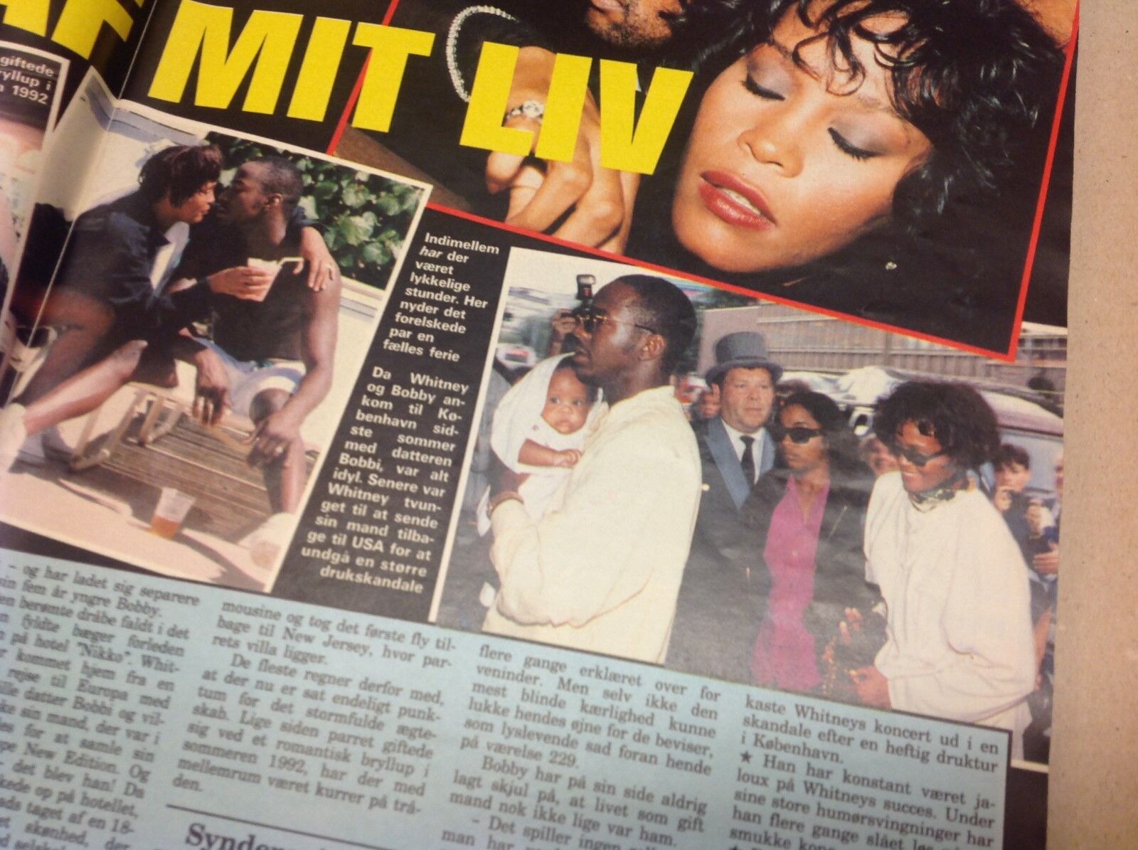 Whitney Houston Bobby Brown Break-up Vintage Danish Magazine 1994 "Se og Hoer"