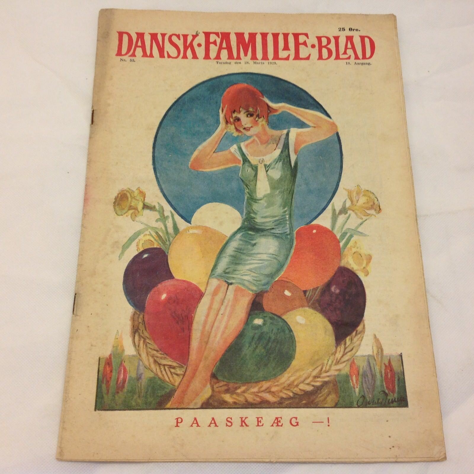 Art Deco Illustration Antique Original 1926 Danish Magazine "Dansk Familieblad"