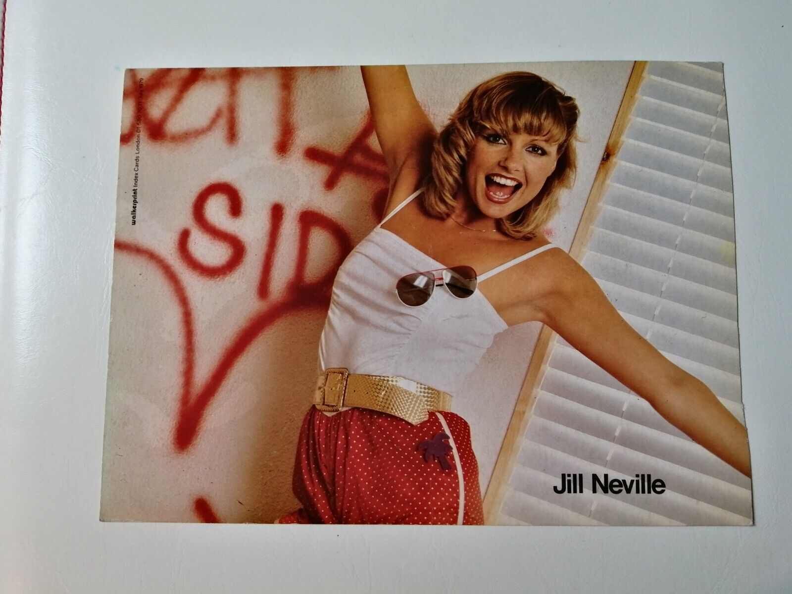 Vintage  English  model comp card from 1970s/1980sJill Neville