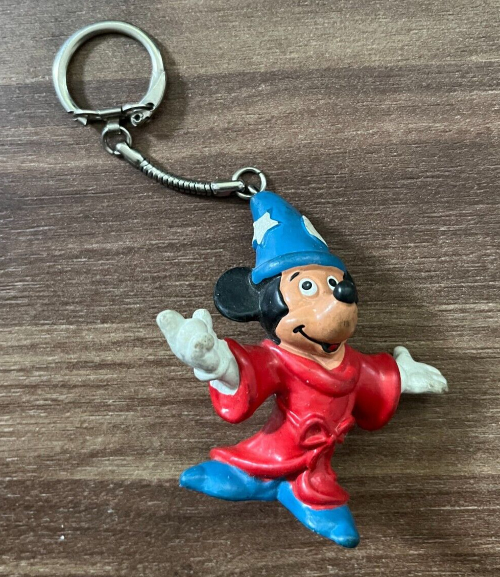 Vintage Mickey Mouse Sorcerer's Apprentice Keychain Disney Fantasia West Germany