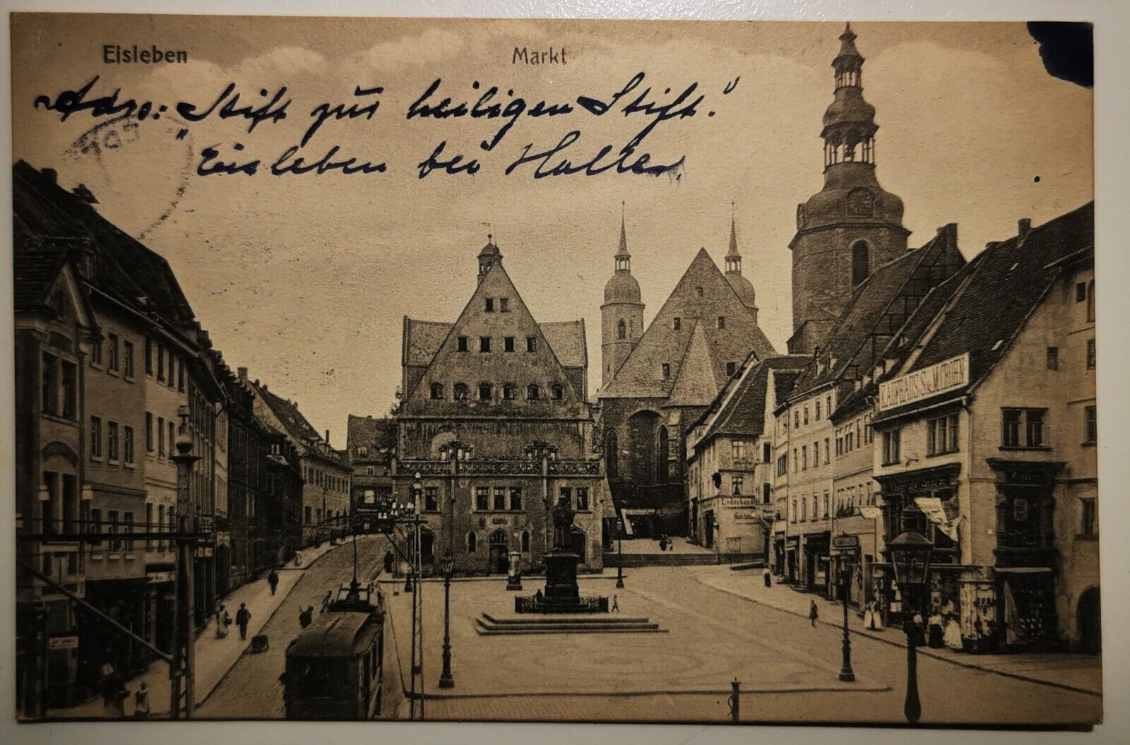 Old postcard:  Motif from Elsleben Markt in Germany Mailed in  1910  pok570