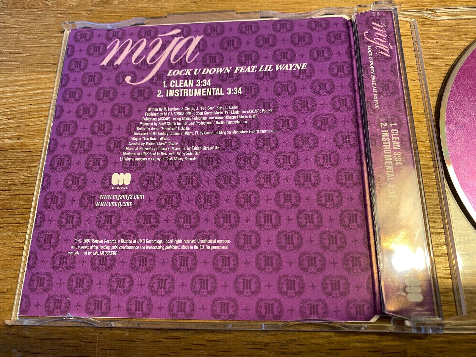 MYA FEAT LIL WAYNE "LOCK U DOWN"" PROMOTIONAL CD 2007 CD SINGLE MOTOWN RECORDS