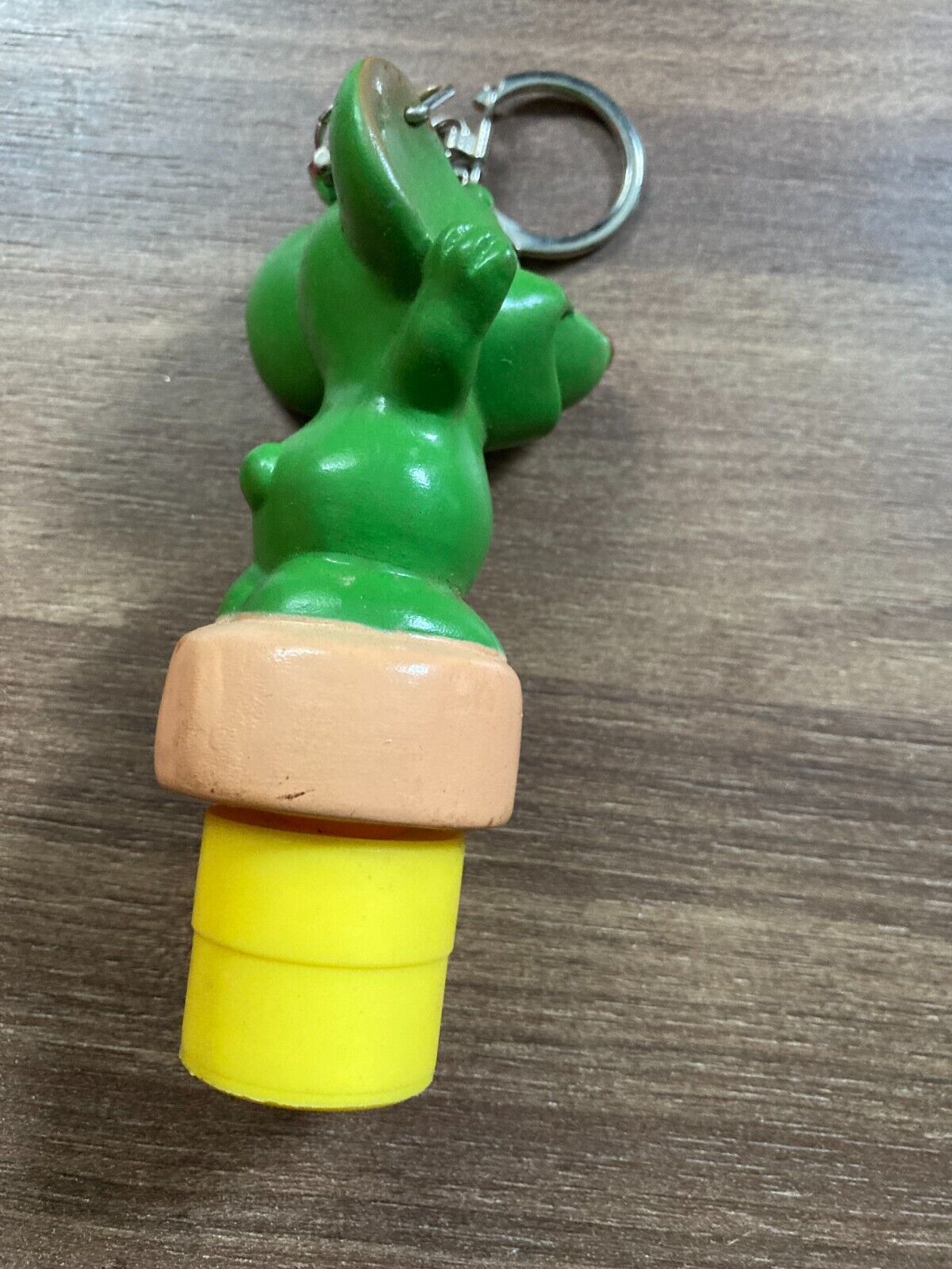 Vintage Green Mouse Character Bottle Stopper Keychain - Retro Collectible