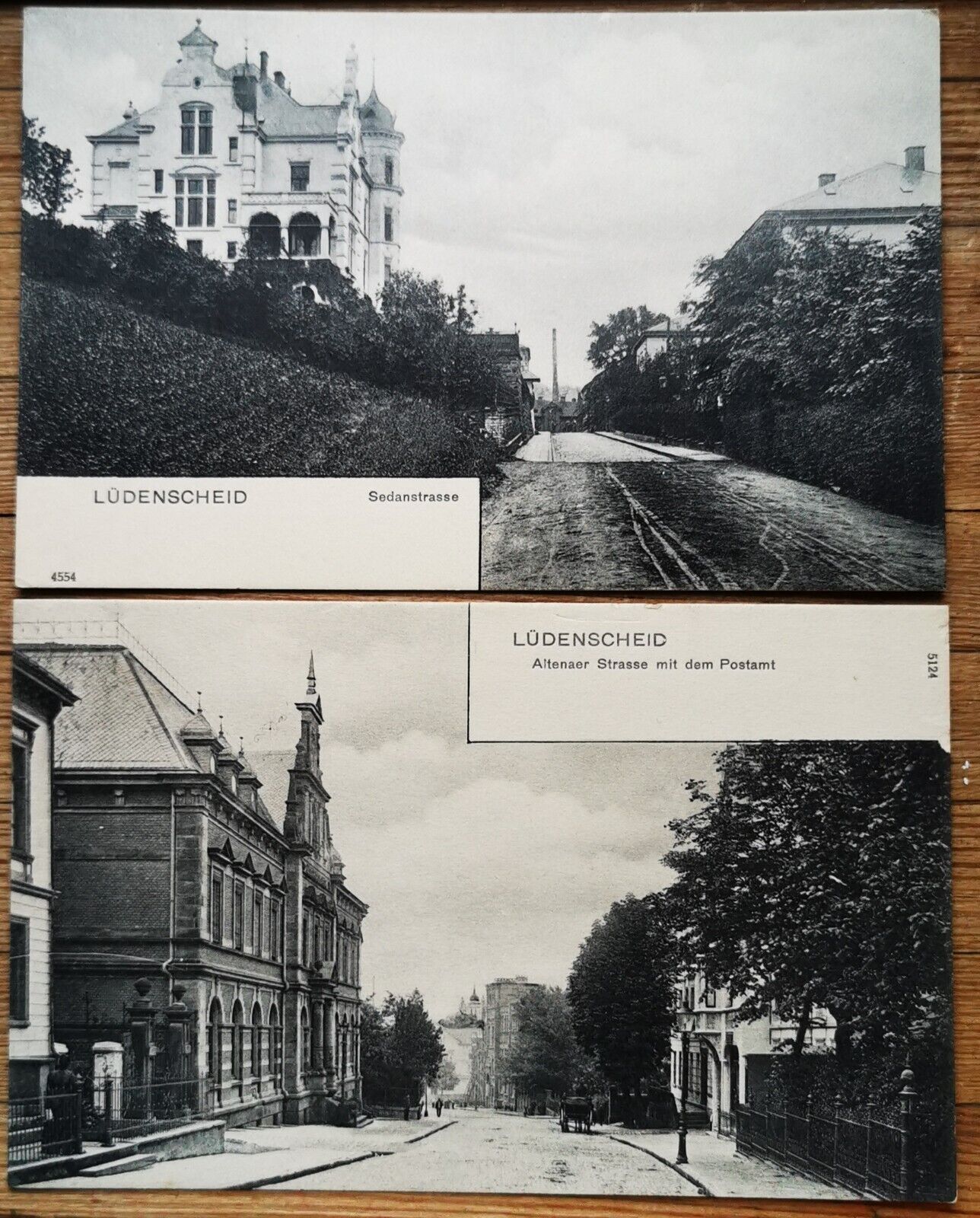 Two old postcard: Street view from Lüdenscheid in Germany c 1910  pok390