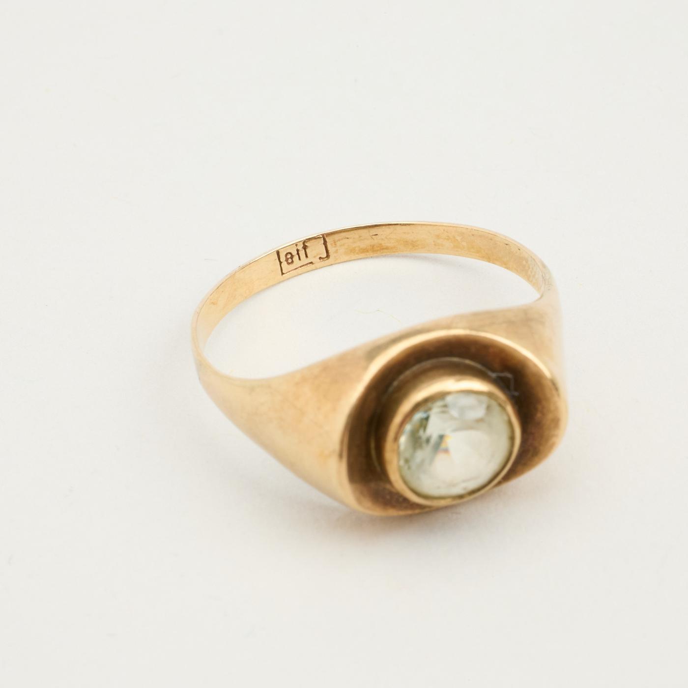 Ring with and quartz in 8K Gold size 9½ | Vintage Solid Gold