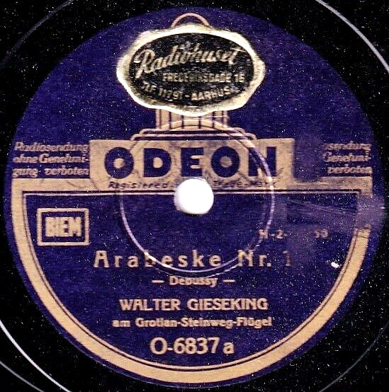 Gieseking Debussy (Arabesques 1 + 2) Odeon O-6837 NM(-) tm