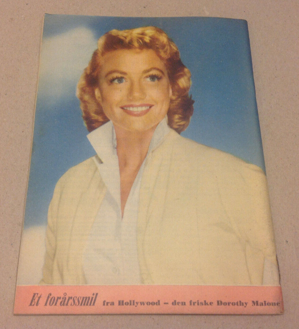 ALICE O'FREDERICKS FRONT COVER DOROTHY MALONE ON BACK VTG Danish Magazine 1956