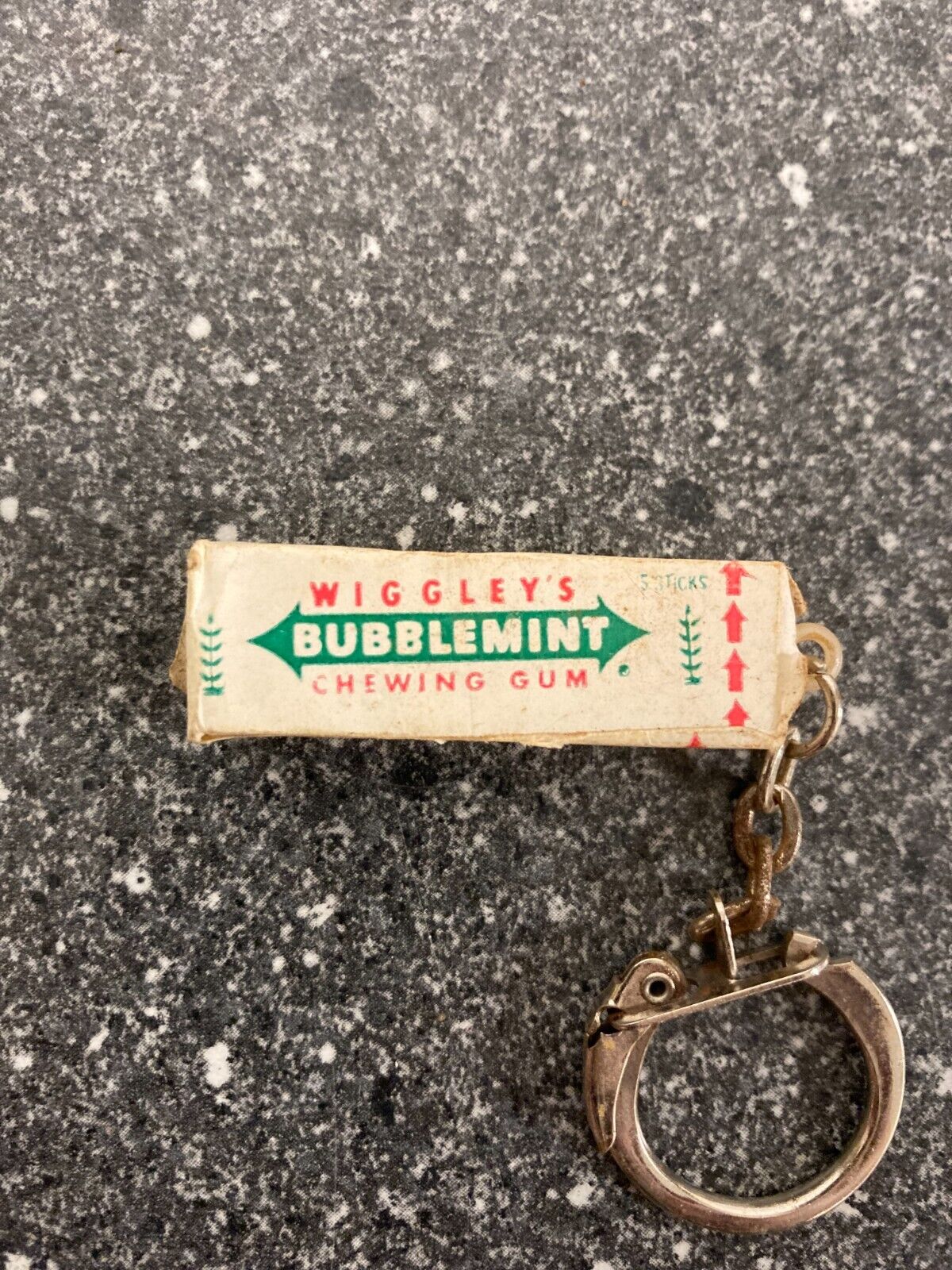 Vintage Wrigley's Bubblemint Chewing Gum Keychain 1970s Advertising Collectible