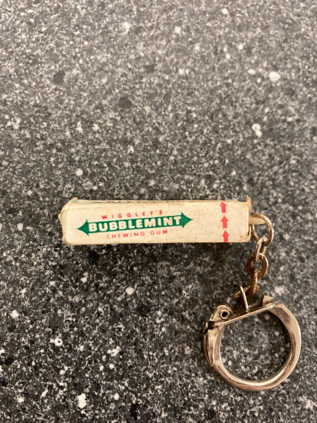 Vintage Wrigley's Bubblemint Chewing Gum Keychain 1970s Advertising Collectible