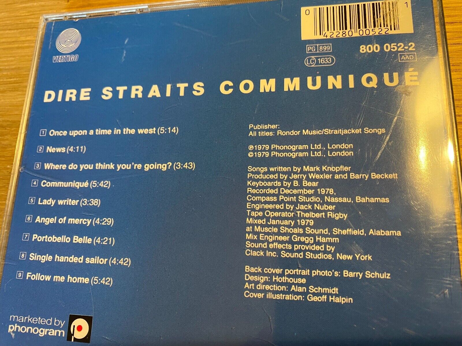 DIRE STRAITS "COMMUNIQUÈ" 1979 CD ALBUM 9 TRACK VERTIGO RECORDS 1 PRESS GERMANY