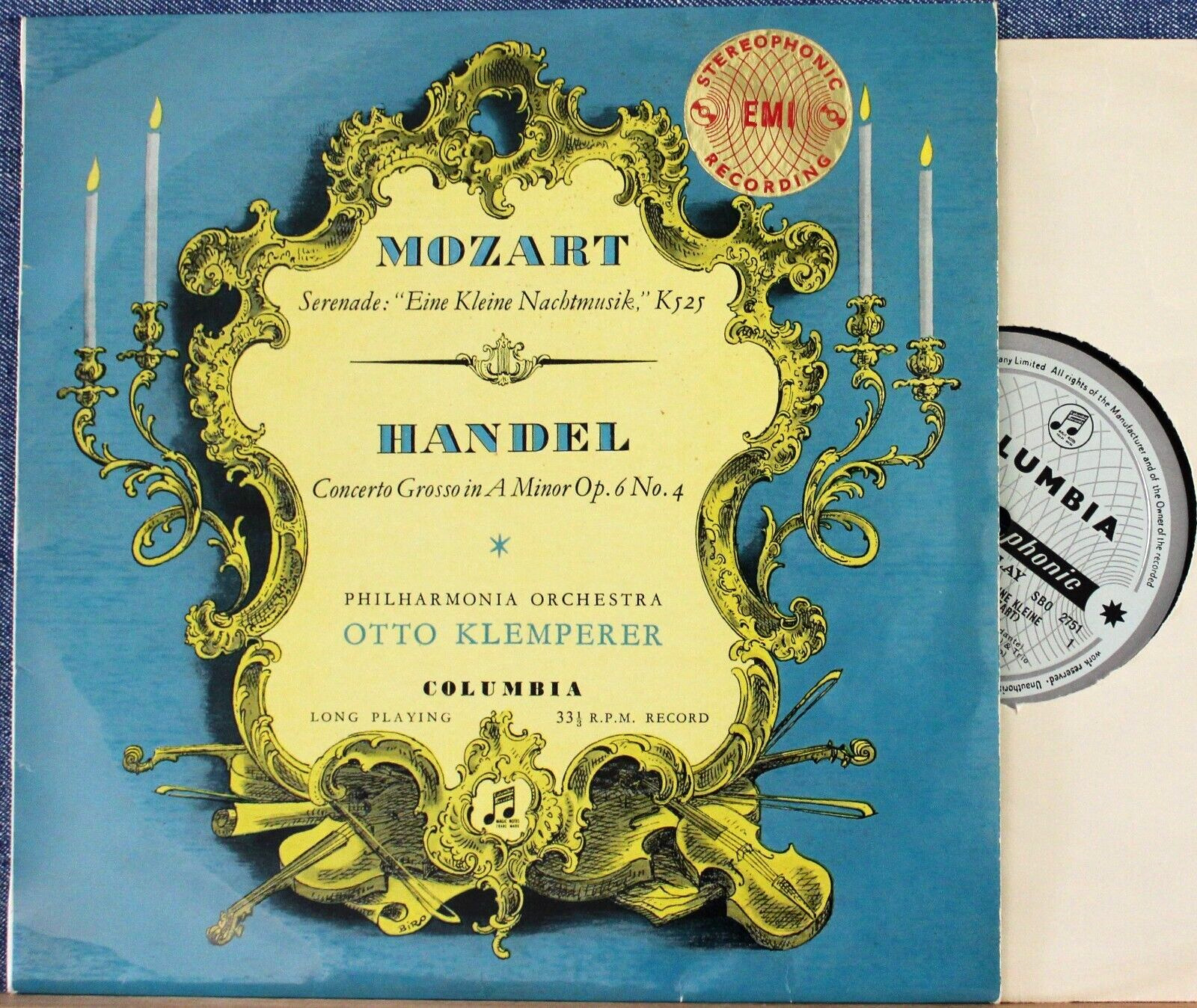 Klemperer Mozart (Nachtmusik) + Händel Col SBO 2751 turquoise 10" NM