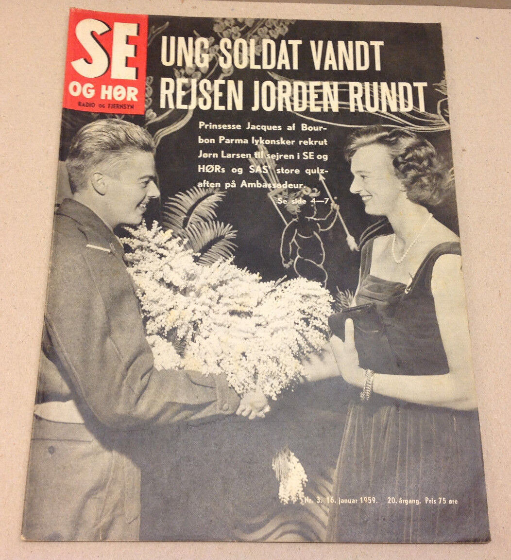 PRINCESS JACQUES OF BOURBON PARMA DENMARK SOLDIER VINTAGE Danish Magazine 1959