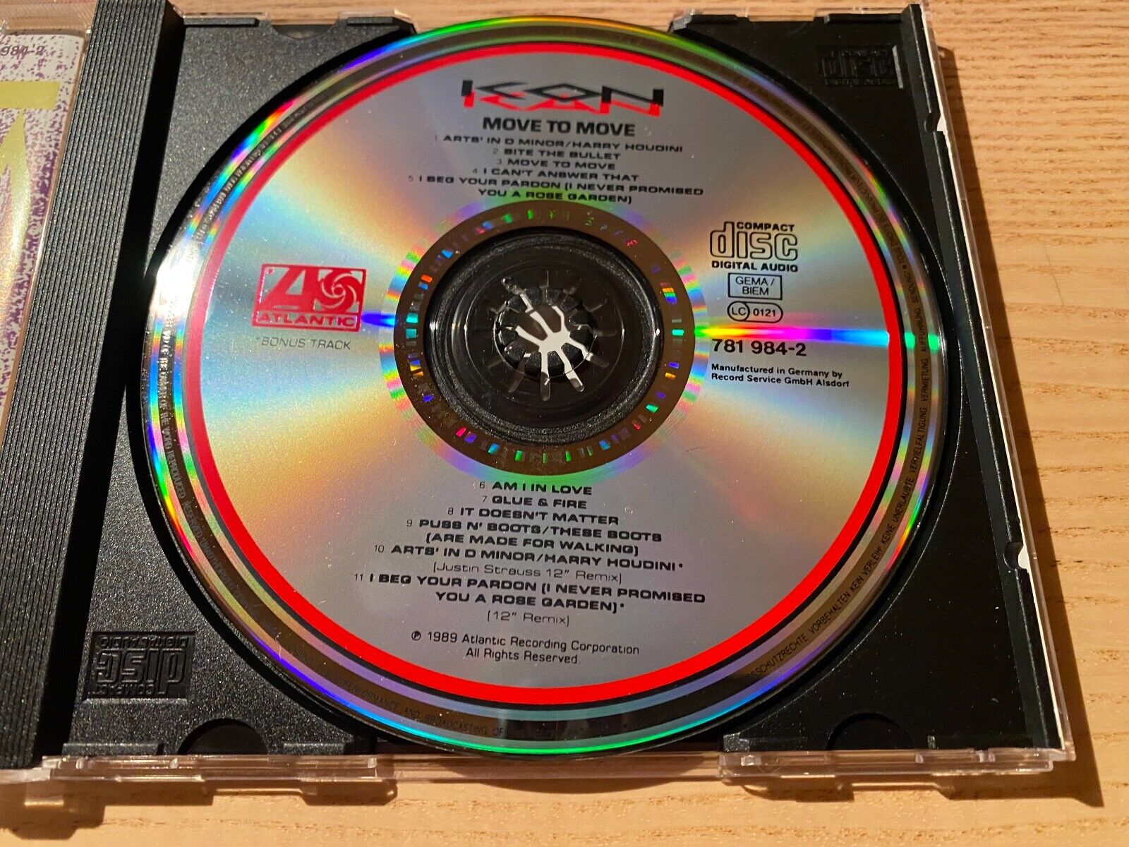 KON KAN "MOVE TO MOVE" 1989 CD ALBUM 11 TRACK ATLANTIC RECORDS EXTENDED BONUS 12