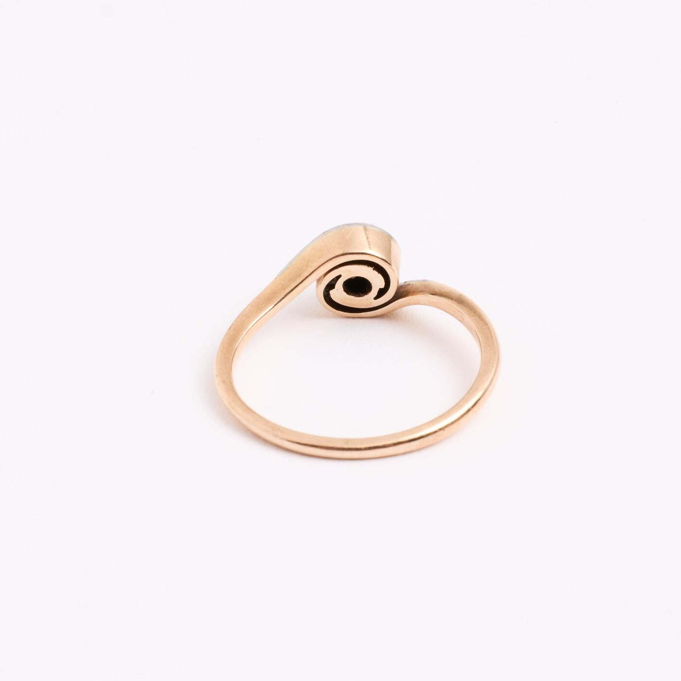 Ring with diamond (006 ct) in 14K Gold and white gold size 4