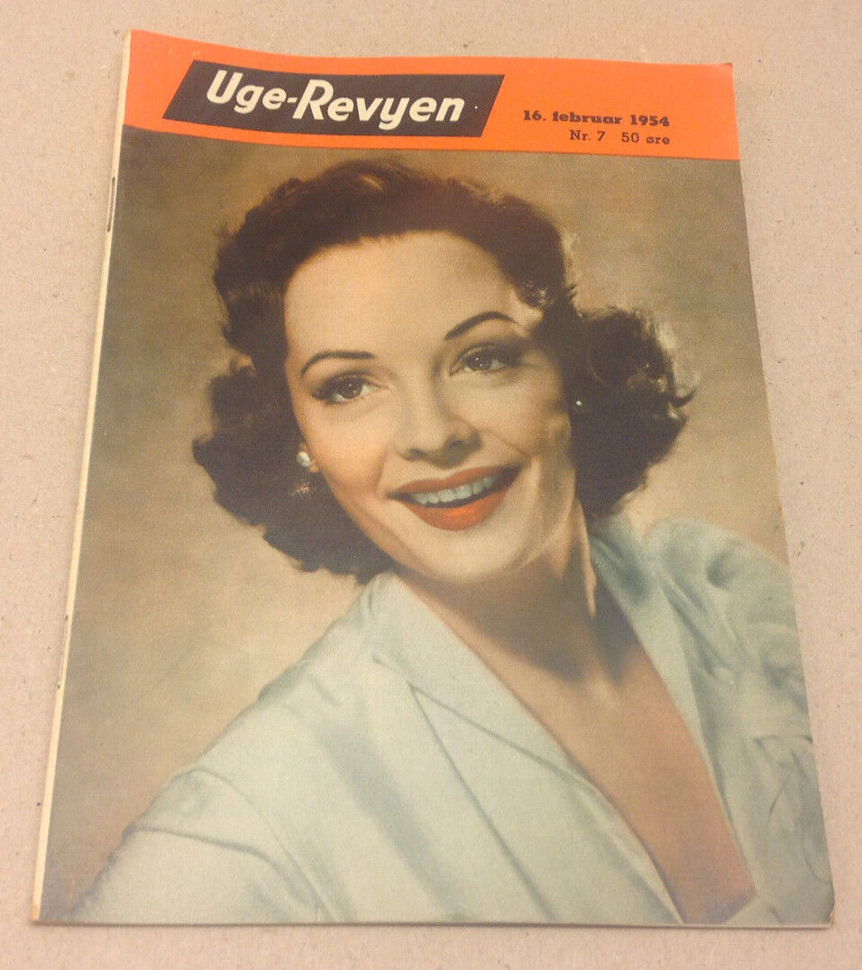 JANE GREER FRONT COVER BOOK SERIES ADD BACK COVER VINTAGE Danish Magazine 1954