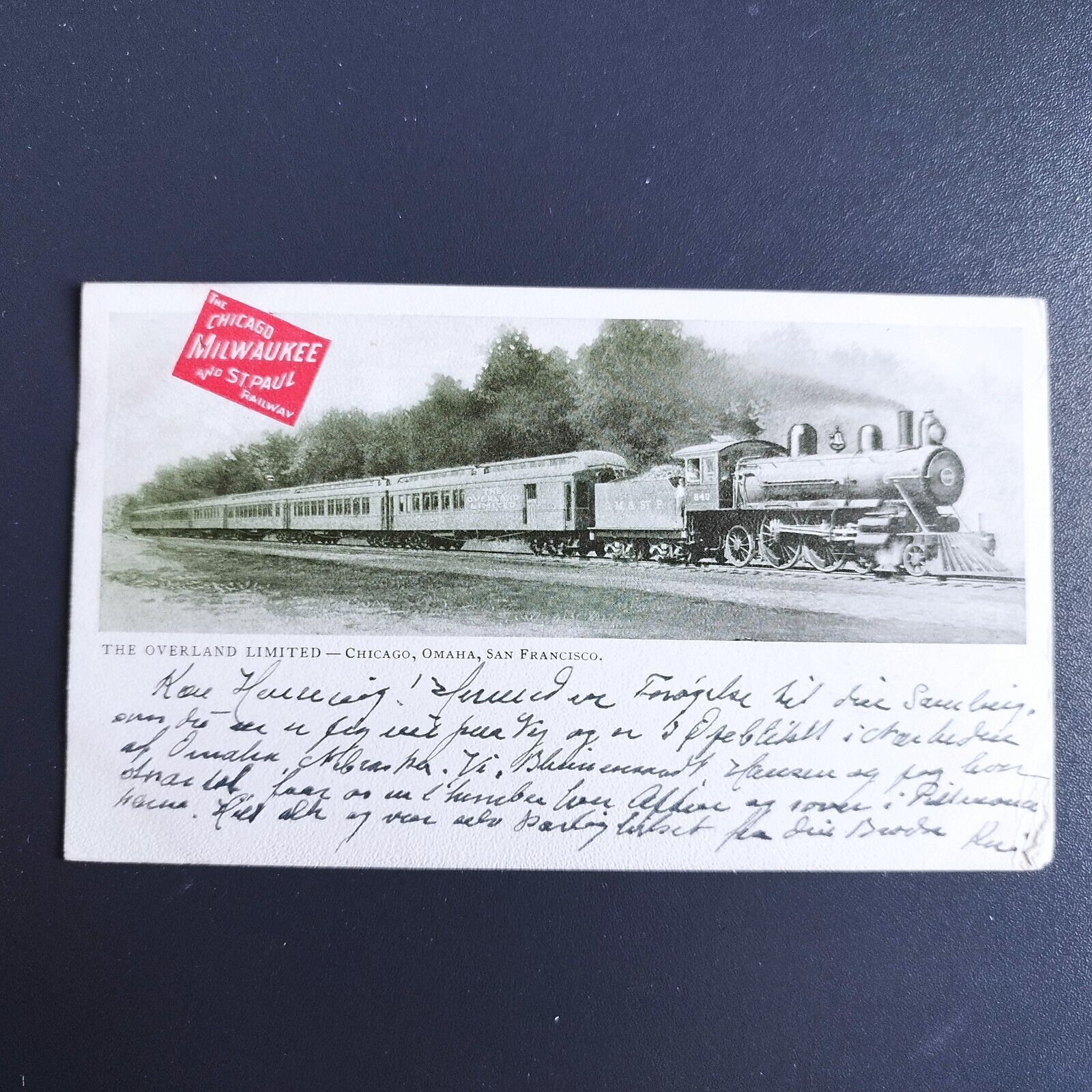 Postcard Illinois Chicago Omaha San Francisco The Overland Limited- 1905