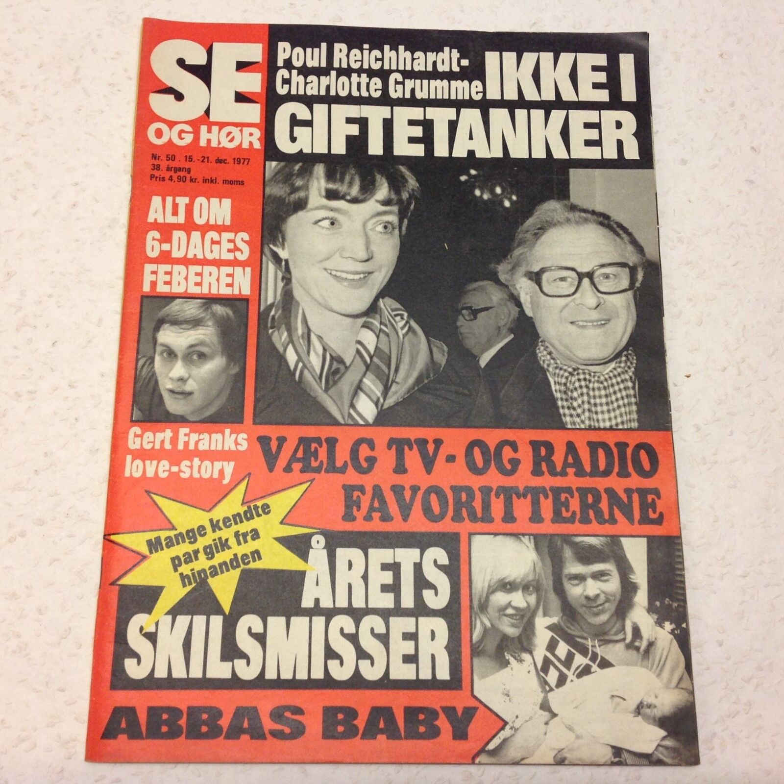 ABBA Agnetha Fältskog Björn Baby Birth Vtg Danish Magazine 1977 "Se og Hoer"