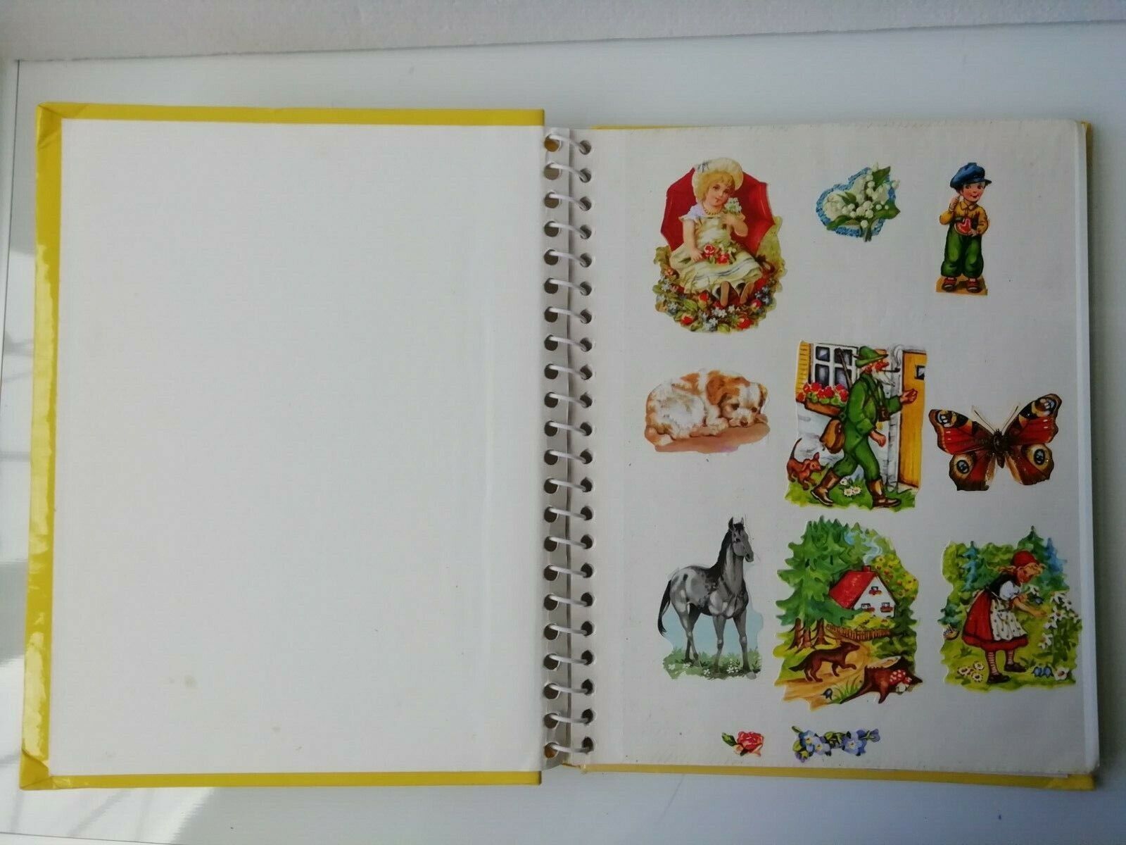 Vintage Danish book with scrapsAnimalsDisneyChristmasWinnie the Pooh etc