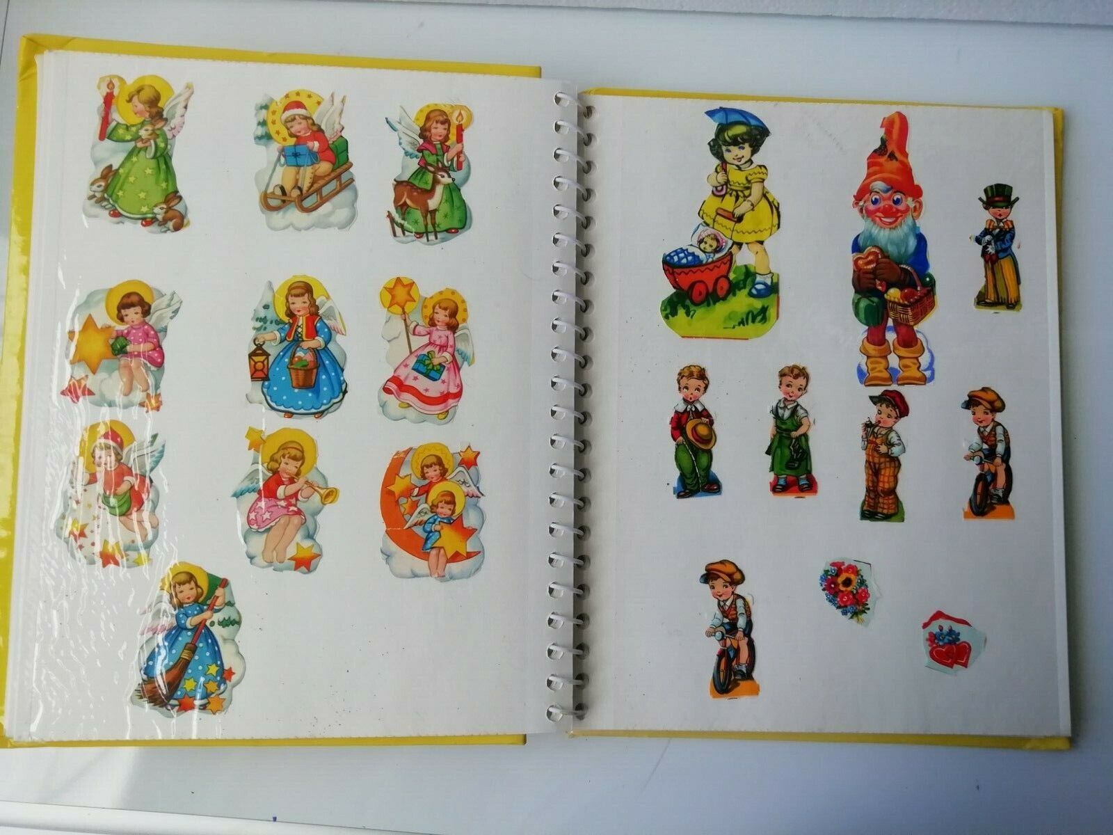 Vintage Danish book with scrapsAnimalsDisneyChristmasWinnie the Pooh etc