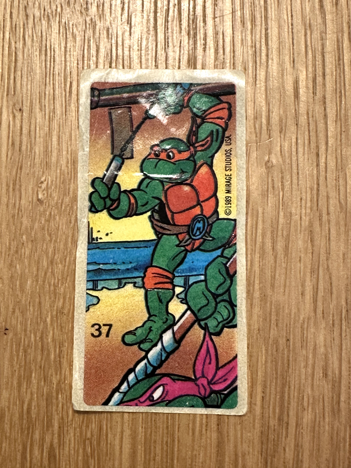 TEENAGE MUTANT NINJA TURTLES 1989 Mirage Studios BUBBLE GUM Sticker No 37