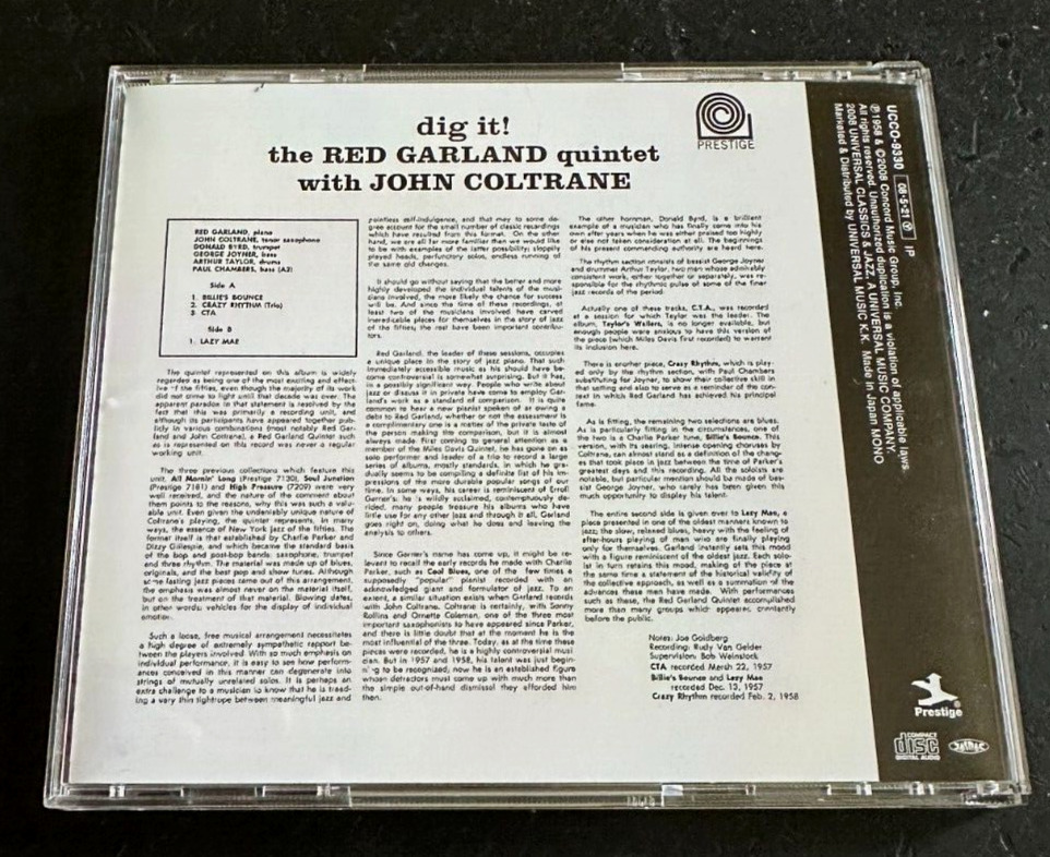 THE RED GARLAND QUINTET ''DIG IT!+HIGH PRESSURE'' - 2 JAPAN CDs - JOHN COLTRANE