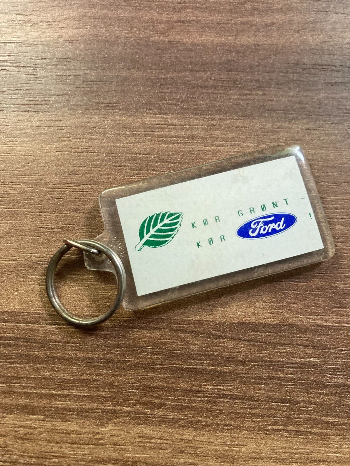 Vintage Ford Danish Plastic Keychain - Rare 1980s Car Dealership