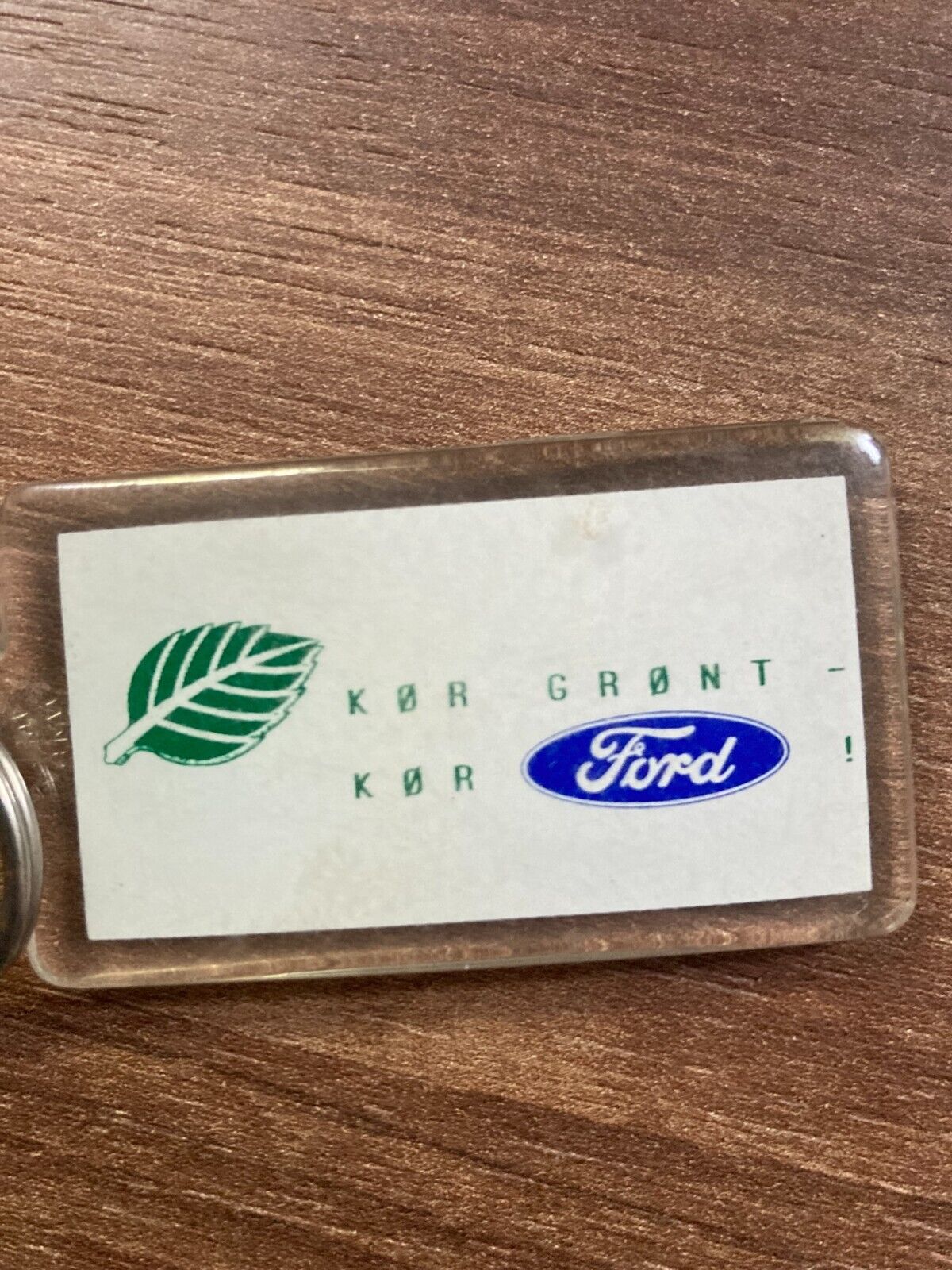 Vintage Ford Danish Plastic Keychain - Rare 1980s Car Dealership