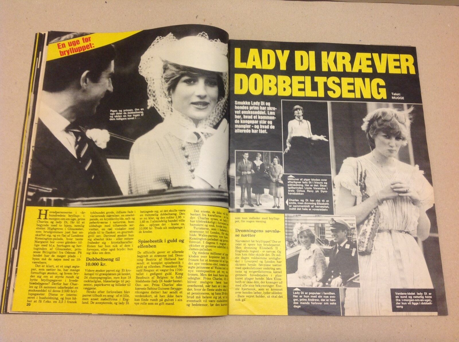 Princess Diana Lady Di Prince Charles Old Vtg Danish Magazine 1981 "Se og Hoer"