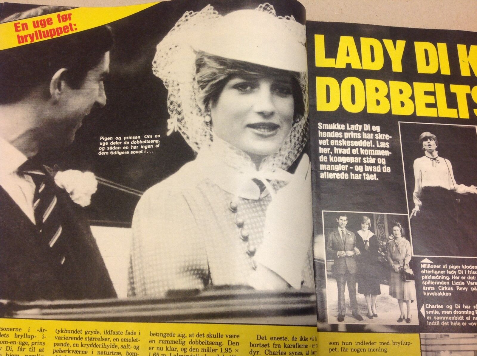 Princess Diana Lady Di Prince Charles Old Vtg Danish Magazine 1981 "Se og Hoer"