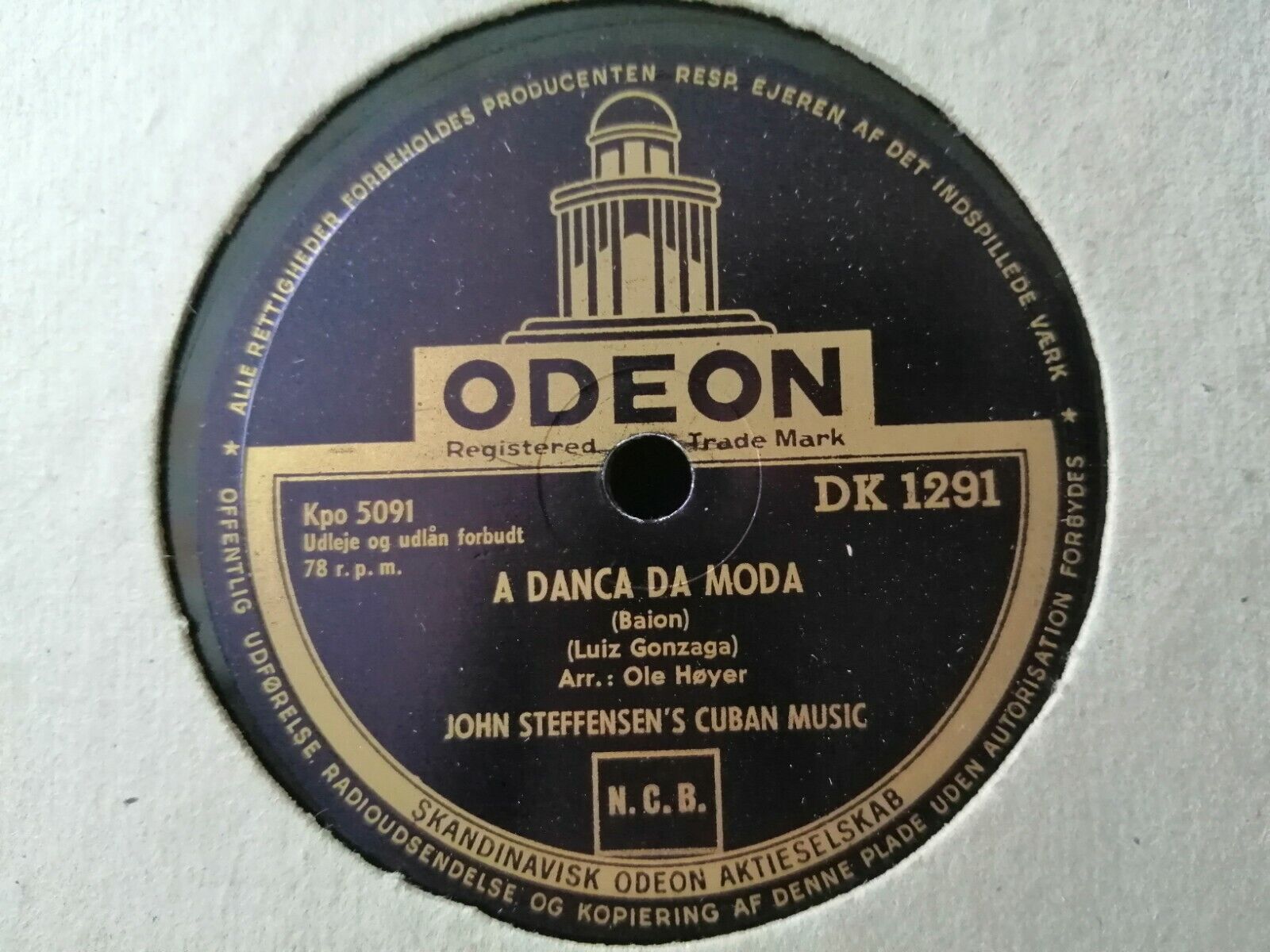 78 rpmJOHN STEFFENSEN'S CUBAN MUSICA Danca Da Moda/La EmpalizaOdeon