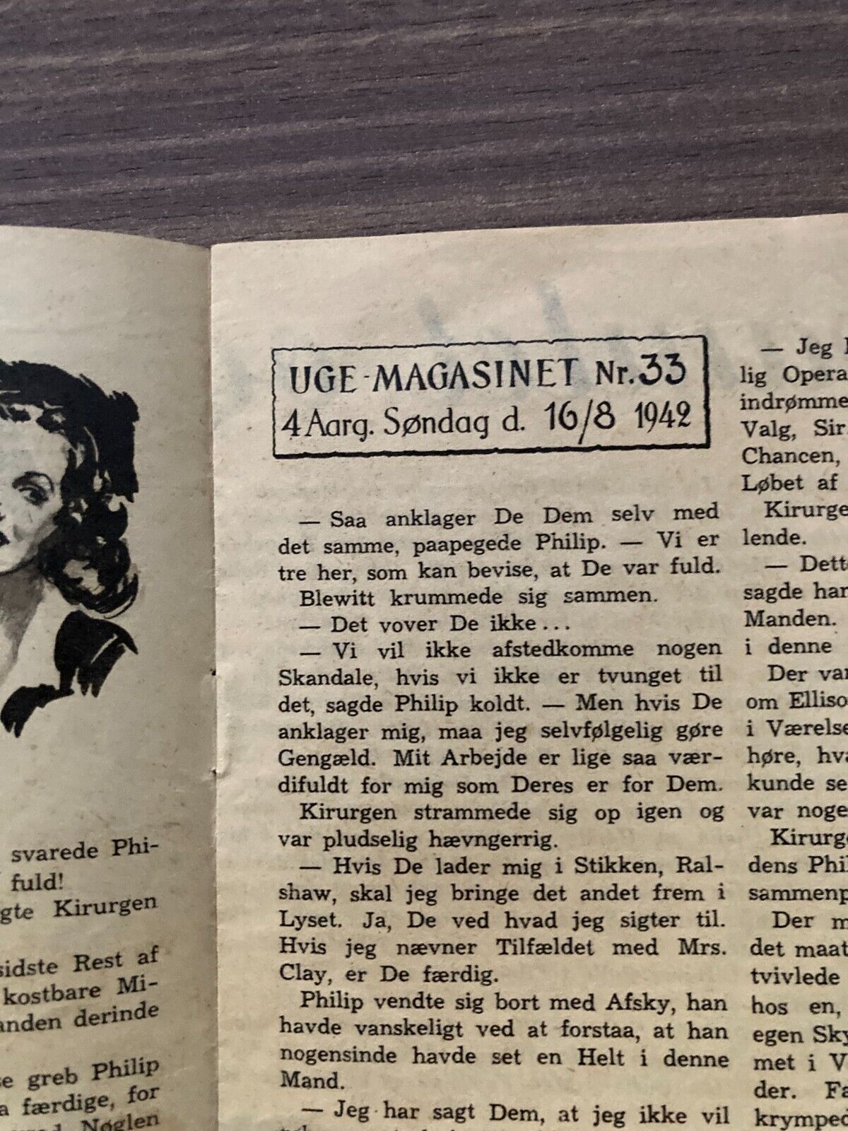 Anna-Lisa Ericsson Cover 1940s Complete Antique Danish Magazine "Uge-Magasinet"