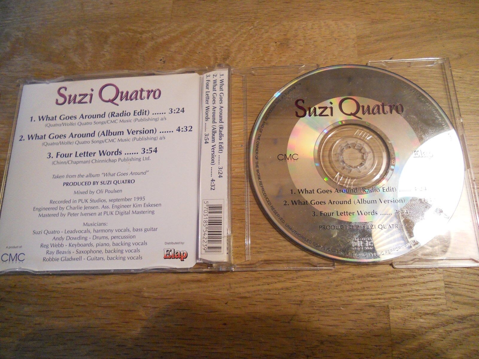 SUZI QUATRO WHAT GOES AROUND  FOUR LETTER WORDS 3 TRACKS CD SINGLE 1995 NCB DK