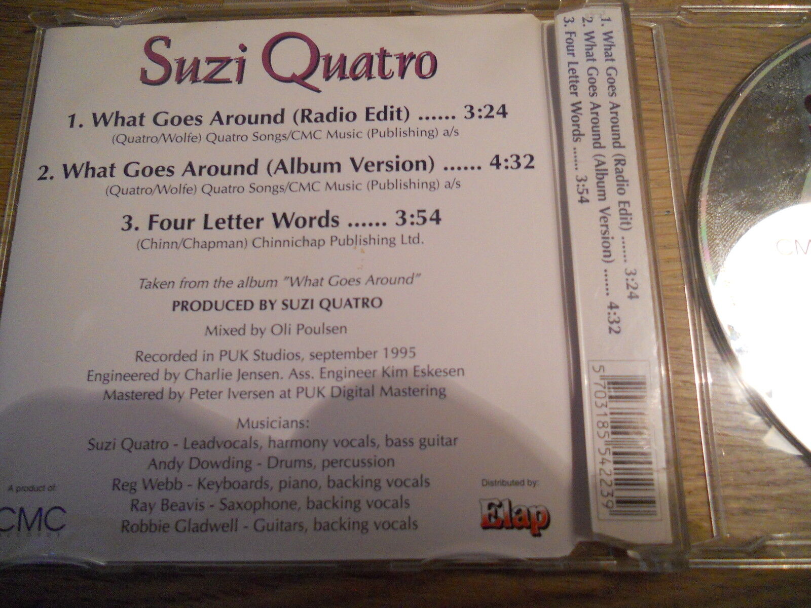 SUZI QUATRO WHAT GOES AROUND  FOUR LETTER WORDS 3 TRACKS CD SINGLE 1995 NCB DK