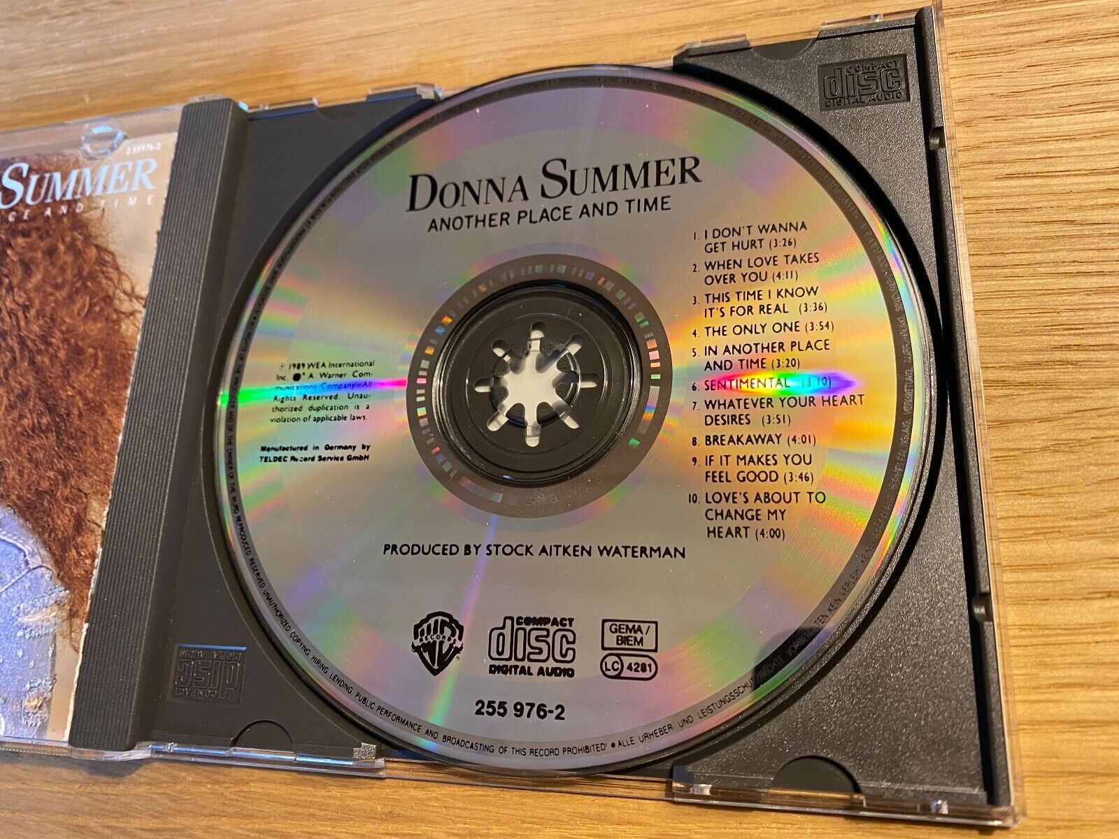 DONNA SUMMER "ANOTHER PLACE AND TIME" 1989 WEA  WARNER BROS RECORDS CD ALBUM**